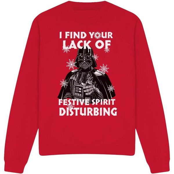 Star Wars - Felpa "Lack Of Spirit"" Per Uomo/Donna Unisex - Design Natalizio TV3810 (Xl) (Rosso)"-image
