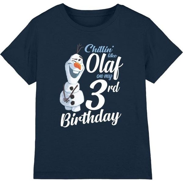 Frozen - Maglietta "Chillin Like Olaf"" Per Bambini - 3° Compleanno TV3873 (152-158) (Blu Navy)"-image