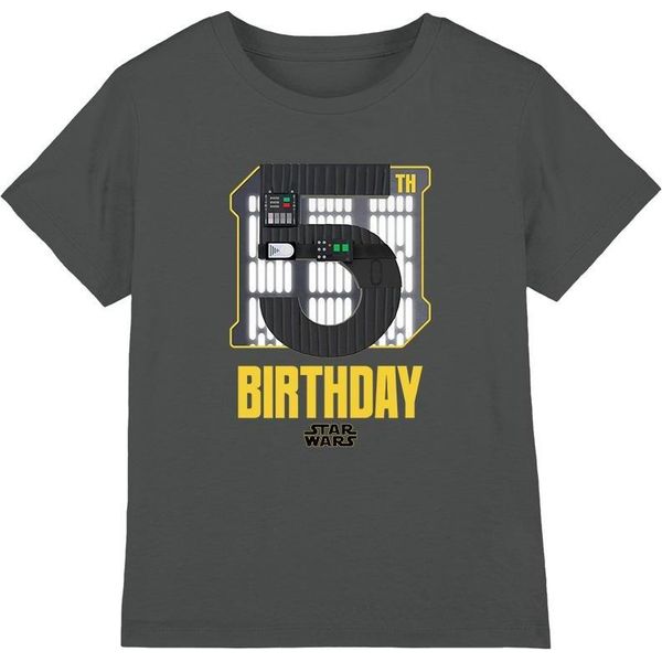 Star Wars - Maglietta Per Bambini - 5° Compleanno TV3973 (152-158) (Carbone)-image