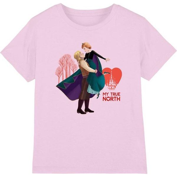 Frozen - Maglietta "Il Mio Vero Nord"" Per Bambini - San Valentino TV4014 (152-158) (Rosa)"-image