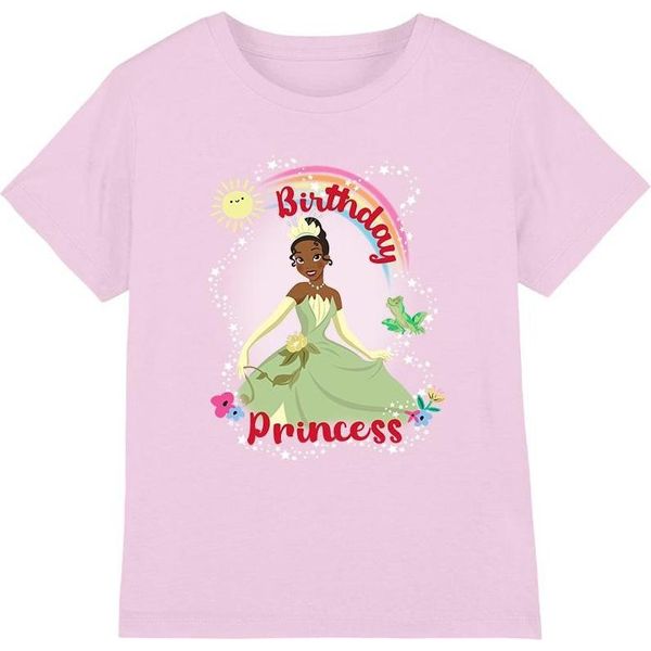 La Principessa E Il Ranocchio - Maglietta "Compleanno Principessa"" Per Bambini TV4059 (128) (Rosa)"-image