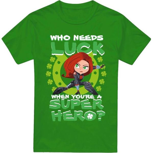 Black Widow - Maglietta Da Uomo "St Patrick's Day Lucky"" - St Patricks Day TV4188 (M) (Verde Irlandese)"-image
