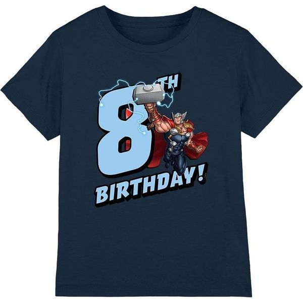 Thor - Maglietta Per Bambini - 8° Compleanno TV4192 (104) (Blu Navy)-image