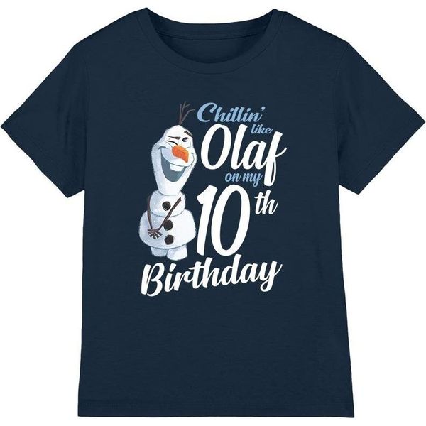 Frozen - Maglietta "Chillin Like Olaf"" Per Bambini - 10° Compleanno TV4289 (116) (Blu Navy)"-image