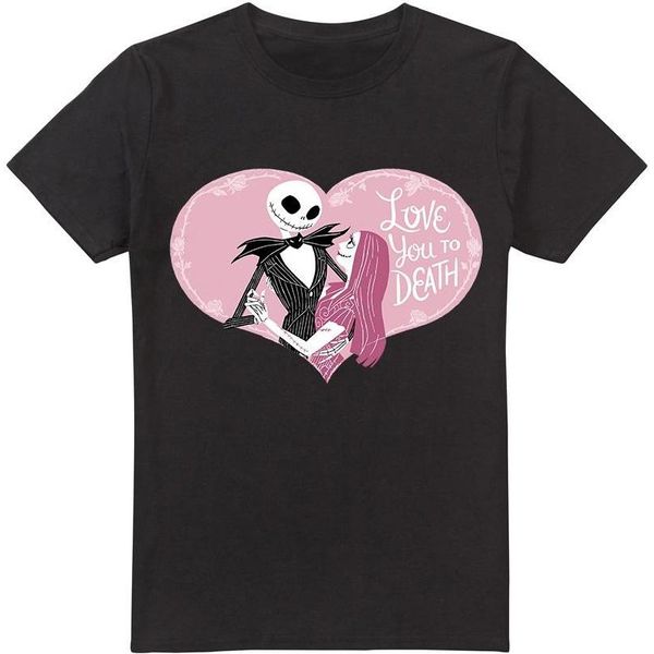 The Nightmare Before Christmas - Maglietta "Love You To Death"" Per Bambini - Valentinstag TV4316 (Xxl) (Schwarz)"-image