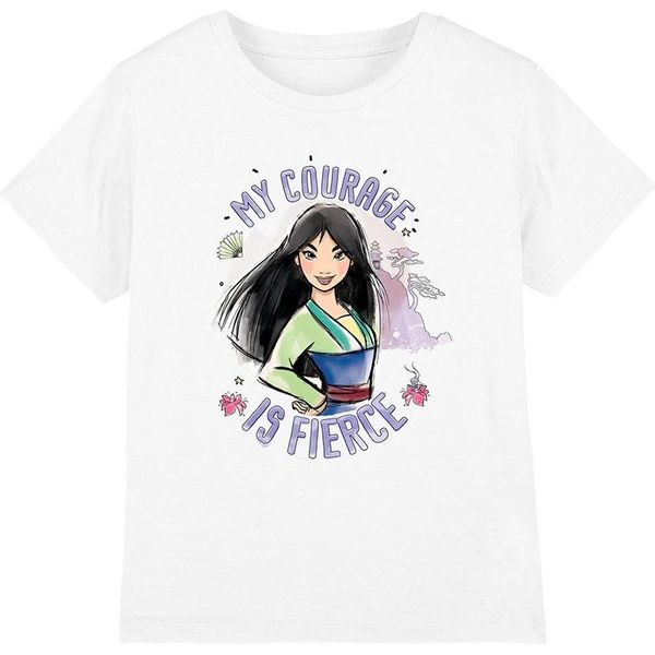 Mulan - Maglietta "Il Mio Coraggio è Forte"" Per Bambini TV4486 (116) (Bianco)"-image