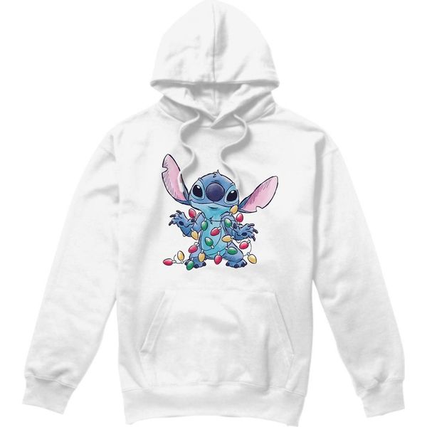 Lilo & Stitch - Felpa Con Cappuccio Da Uomo TV4552 (Xxl) (Bianco)-image