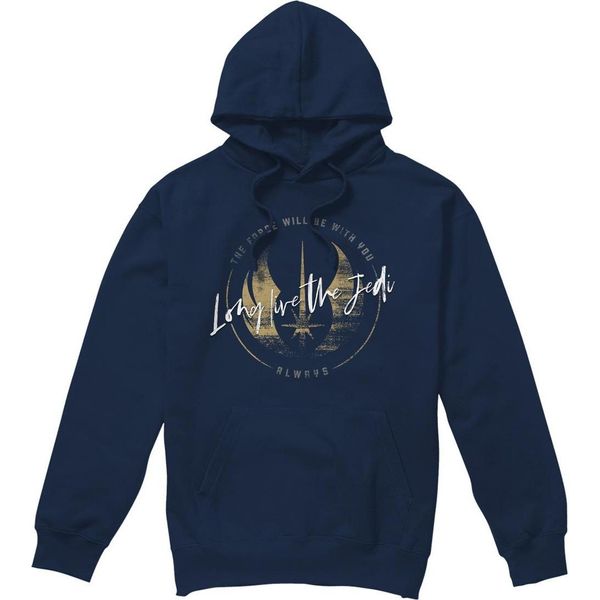 Star Wars - Felpa Con Cappuccio "Long Live The Jedi"" Da Uomo TV4606 (S) (Blu Navy)"-image