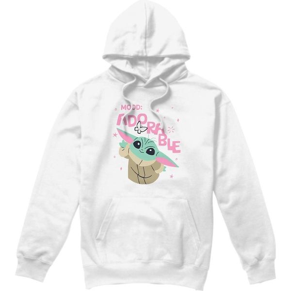 Star Wars: The Mandalorian - Felpa Con Cappuccio "Mood Adorable"" Per Uomo TV4636 (Xxl) (Bianco)"-image