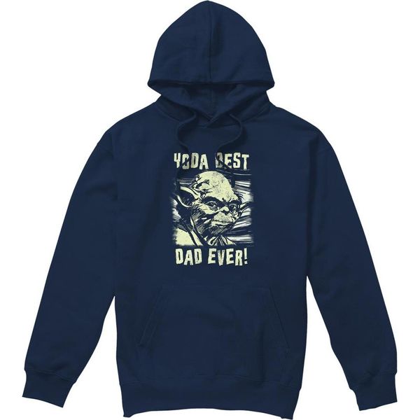 Star Wars - Felpa Con Cappuccio "Yoda Best Dad"" Da Uomo TV4642 (S) (Blu Navy)"-image