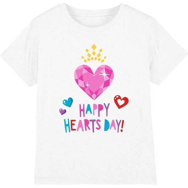 Disney Princess - Maglietta "Happy Hearts Day"" Per Bambini - Valentinstag TV4658 (128) (Weiß)"-image