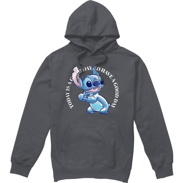 Lilo & Stitch - Felpa Con Cappuccio "Good Day"" Da Uomo TV4683 (S) (Charcoal)"-image