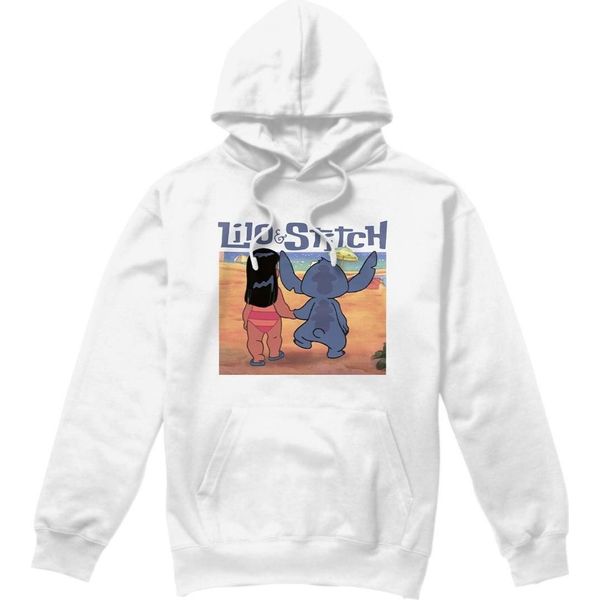 Lilo & Stitch - Felpa Con Cappuccio "Into The Sunset"" Da Uomo TV4684 (S) (Bianco)"-image
