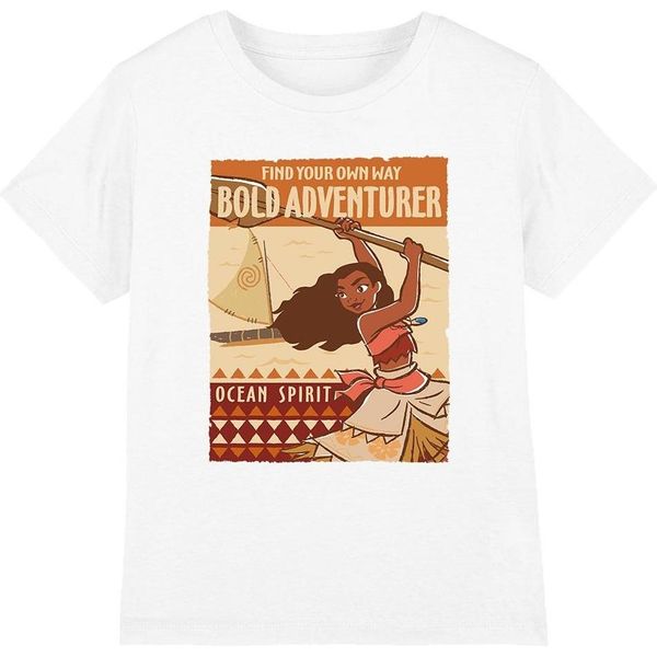 Moana - Maglietta "Avventuriero Audace"" Per Bambini TV4758 (128) (Bianco)"-image