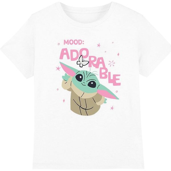 Star Wars: The Mandalorian - Maglietta "Mood Adorable"" Per Bambini TV4866 (104) (Bianco)"-image