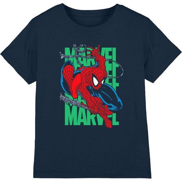 Spider-Man - Maglietta "Wall Crawling"" Per Bambini TV4859 (152-158) (Blu Navy)"-image