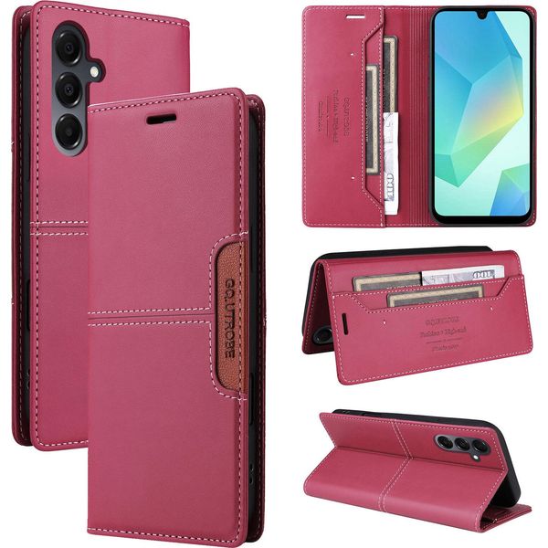 Custodia Per Samsung Galaxy A16 5G/4G, Custodia In Pelle Flip Wallet Con Slot Per Schede E Supporto Red-image