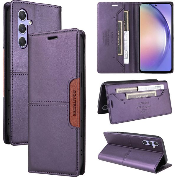 Custodia Per Samsung Galaxy A14 5G/4G, Custodia In Pelle Flip Wallet Con Slot Per Carte E Supporto Purple-image