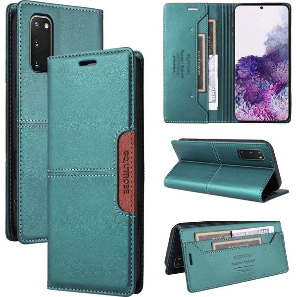 Custodia Per Samsung Galaxy S20 Fe 5G/4G, Custodia In Pelle Flip Wallet Con Slot Per Carte E Supporto Verde-image