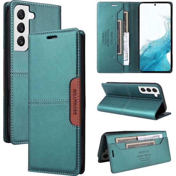 Custodia Per Samsung Galaxy S21+/S21 Plus 5G, Custodia In Pelle Flip Wallet Con Slot Per Carte E Supporto Verde-image