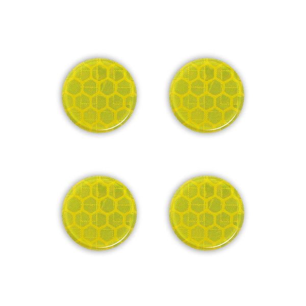 Adesivi 3D Riflettenti Per Moto Ovali Giallo 2 Pezzi-image