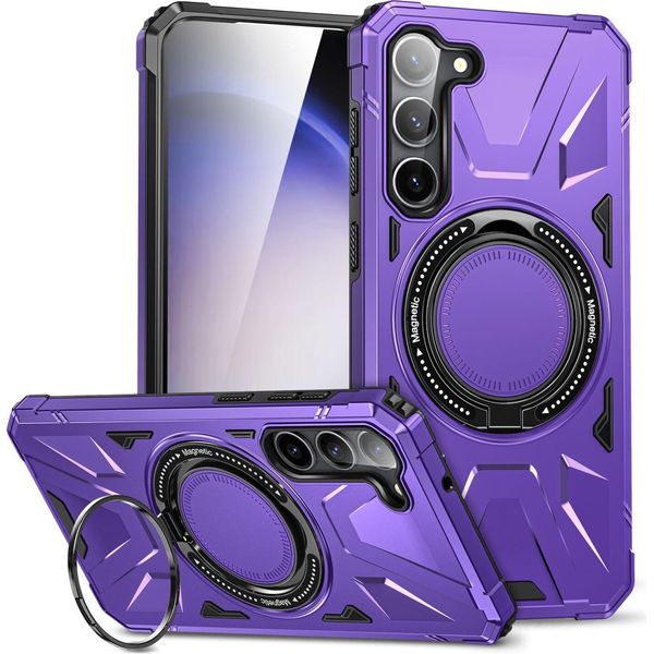 Per Samsung Galaxy S25 Plus 5G Magsafe Shock Magnet Ring Cover Protettiva Custodia Per Telefoni Cellulari Viola-image