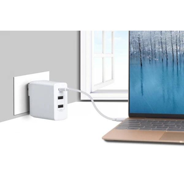 SYSTEM-S Quick Charge 2.0 Adattatore Di Ricarica Multipla 3 Volte 2X Ingresso Usb A 2.0 E 1X Ingresso Usb 3.1 Tipo C Alimentatore Caricatore Caricatore Rapido Stazione Di Ricarica-image