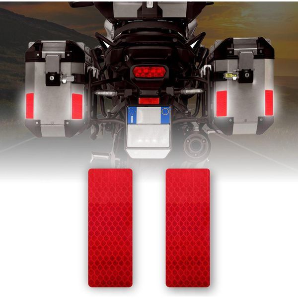 Adesivi Riflettenti Per Borse Moto Red 2 Pezzi-image