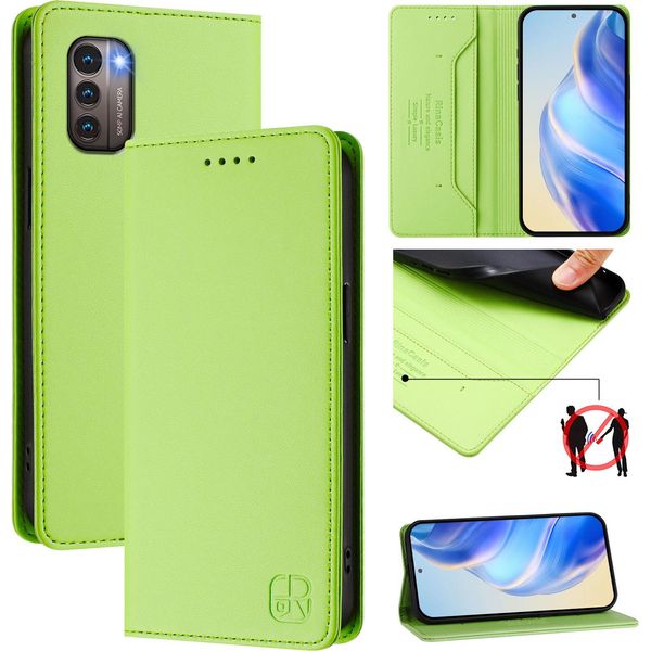 Custodia In Pelle Per Nokia G21/Nokia G11, Flip Case Con Slot Per Carte, Portafoglio E Supporto Verde-image