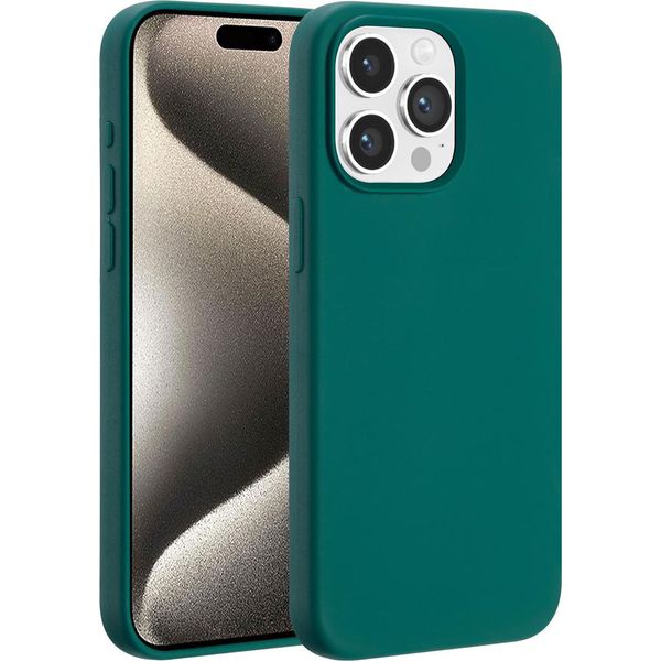 Custodia Per Iphone 15 Pro Max - Silicone - Accezz Soft Case/Backcover - Verde-image