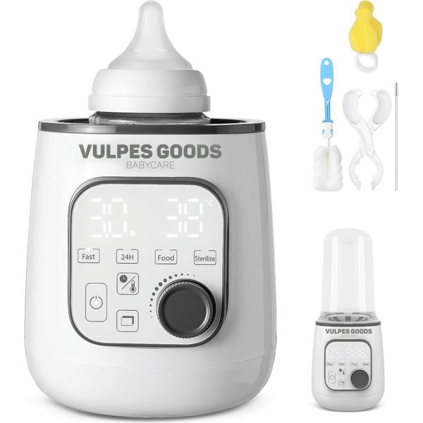 Scaldabiberon Vulpes Goods, Scalda Biberon, Scalda Pappa, 10In1, Sterilizzatore Per Biberon, Mantiene In Caldo, Con Display Lcd-image
