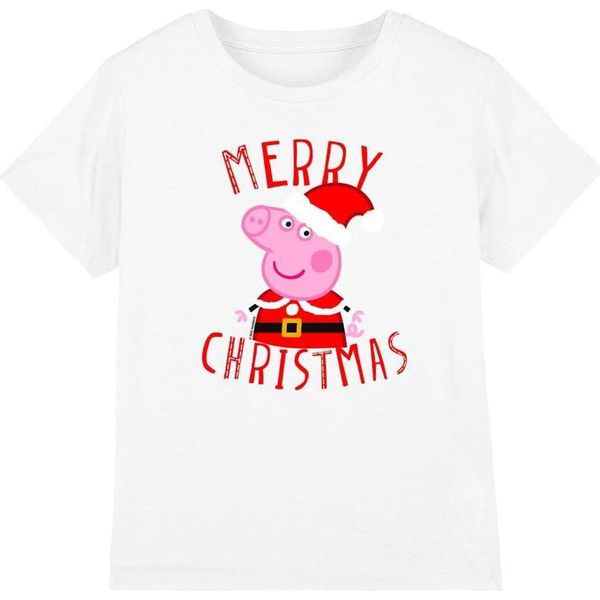 Peppa Pig - Maglietta "Buon Natale"" Per Bambini TV5031 (116) (Bianco)"-image