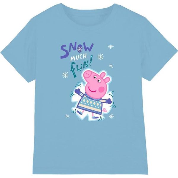 Peppa Pig - Maglietta "Snow Much Fun"" Per Bambini TV5032 (116) (Blu Cielo)"-image