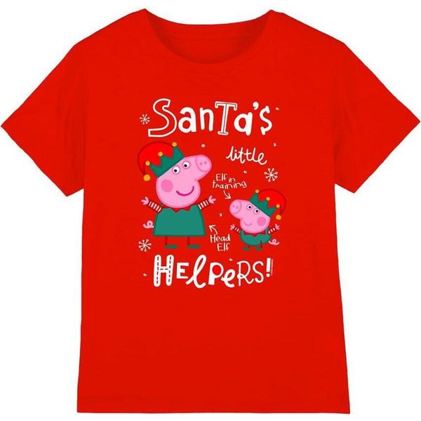 Peppa Pig - Maglietta Per Bambini - Design Natalizio TV5027 (116) (Rosso)-image