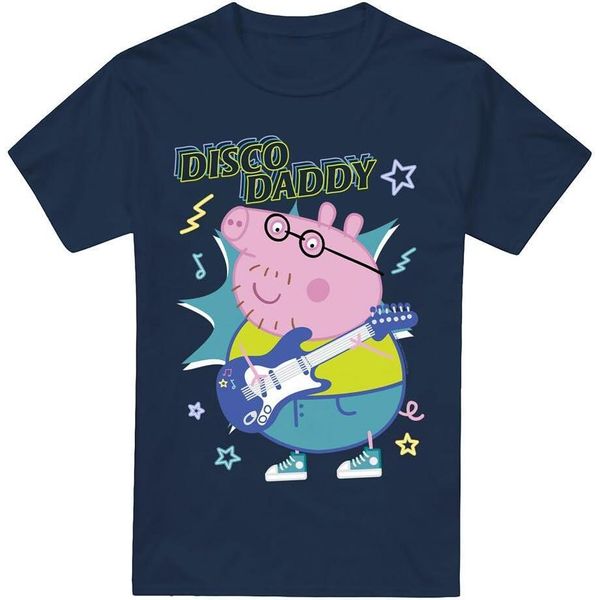 Peppa Pig - Maglietta "Disco Daddy"" Da Uomo TV5057 (S) (Blu Navy)"-image