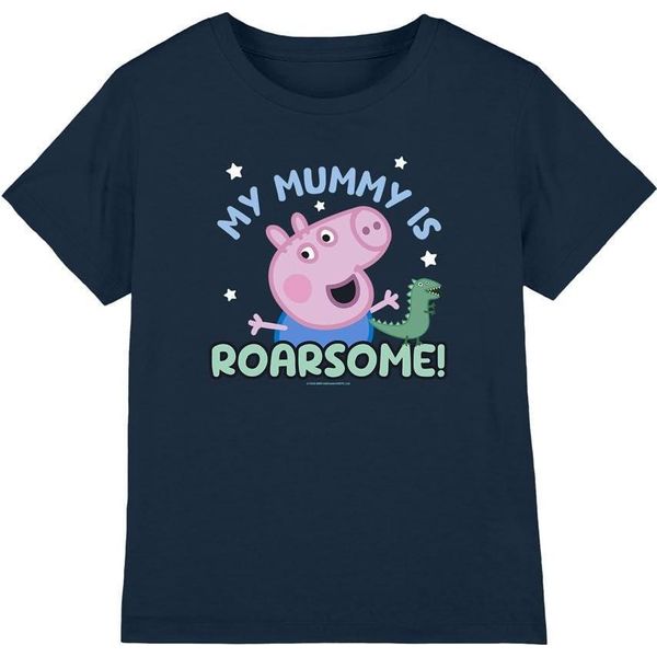 Peppa Pig - Maglietta Per Bambini "La Mia Mamma è Un Ruggito"" TV5148 (116) (Blu Navy)"-image
