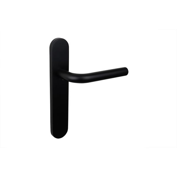 Maniglie Per Porte Lavuzo Oristano Nere Con Scudo Arrotondato - Per Set-image