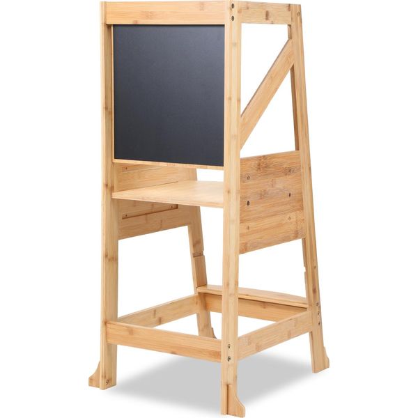 Clanmacy Torre Di Apprendimento Multifunzionale Torre Di Osservazione Per Bambini, Torre Di Apprendimento Montessori Con Lavagna-image