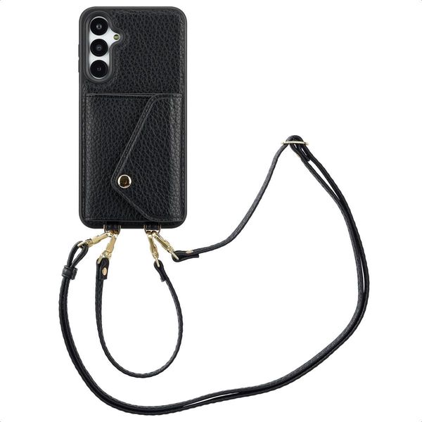 Samsung Galaxy A16/Samsung Galaxy A16 Case - - Selencia Hard Case/Sleeve Con Cinturino/Cover Posteriore - Nero-image