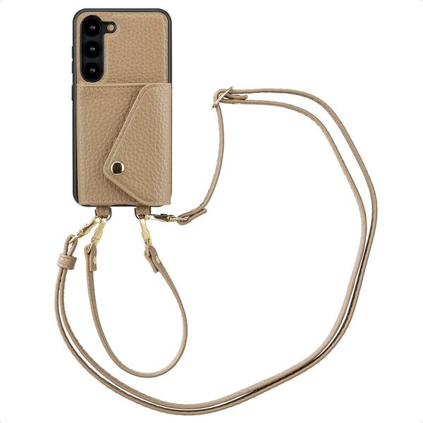 Samsung Galaxy S23 Sleeve - Pelle Finta - Custodia Selencia Con Cinturino/Copertura Posteriore - Beige-image