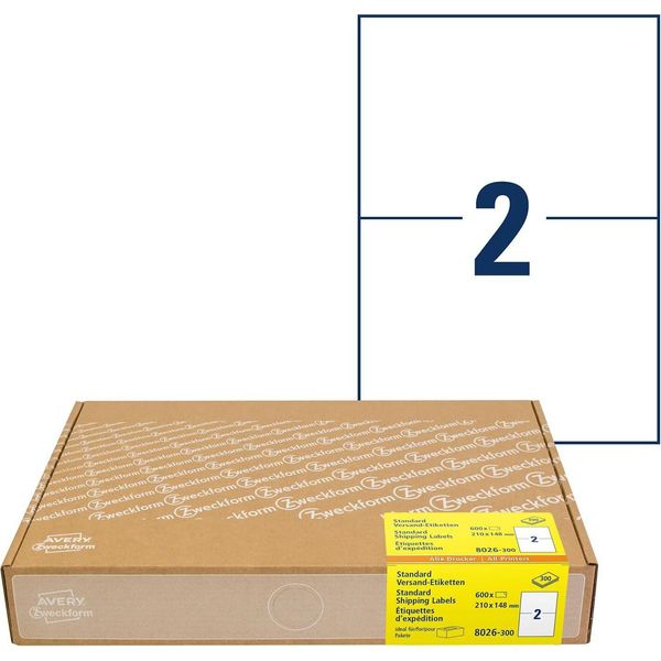 Avery Zweckform 8026-300 Etichette Per Spedizioni Avery Zweckform, 210 X 148 Mm, Bianco-image