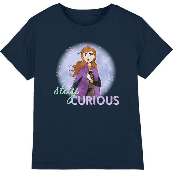 Frozen - Maglietta "Stay Curious"" Per Bambini TV4238 (128) (Blu Navy)"-image