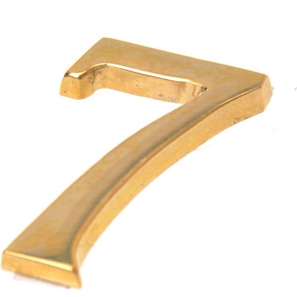Numeri Autoadesivi Per Porte - Adesivi Numeri Civici 0-9 - Numeri Indirizzo Casa - Indirizzo Casa - 5 Centimetri Colori Dorati (Sette)-image