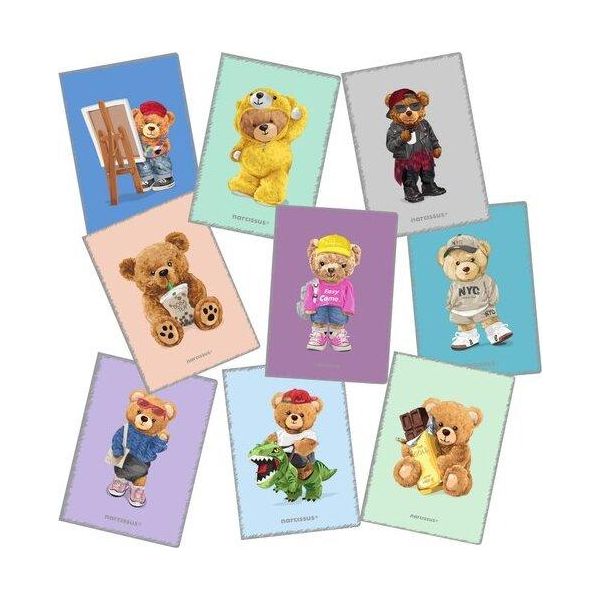 Pp Teddies Quaderno A5 Con Griglia 60 Fogli 80G 9 Pz-image