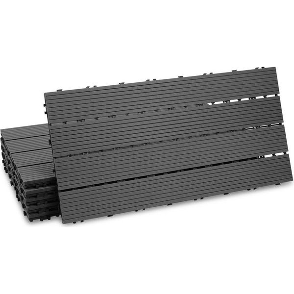 Jayseuw Piastrelle Per Patio Balcone, Piastrelle Wpc Acqua Filtrabile Patio Giardino, Antracite 30X60Cm 30 Pezzi-image
