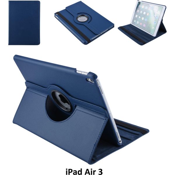Custodia A Libro Per Tablet Apple Ipad Air 3 Blu Ruotabile Per Ipad Air 3 2 Posizioni Di Visualizzazione-image