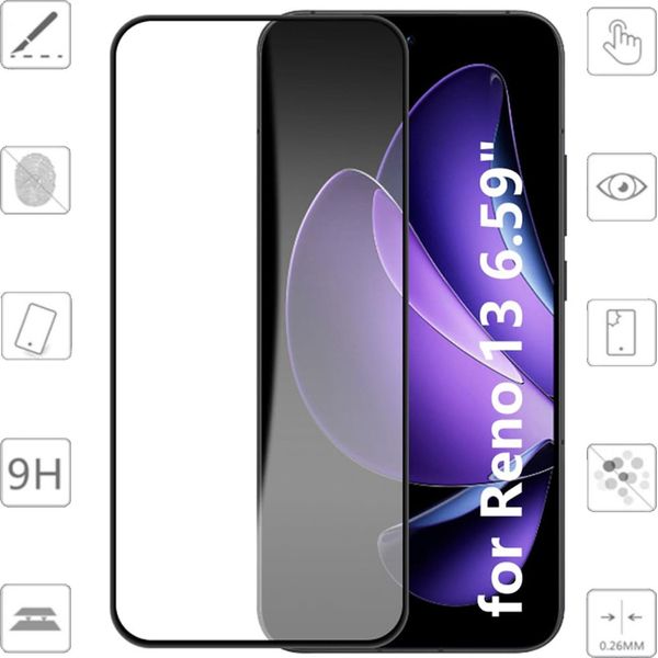Per Oppo Reno 13 5G 2X 3D Premium Display Full Lcd H9 0,3 Mm Protezione Dello Schermo In Vetro Temperato-image
