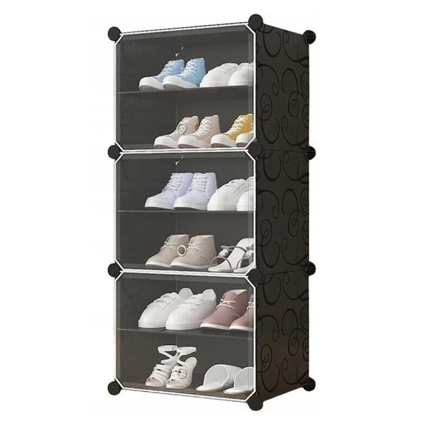 Scarpiera Modulare, Mufart, Plastica, 3 Scomparti, 6 Ripiani, 44X31X96 Cm-image