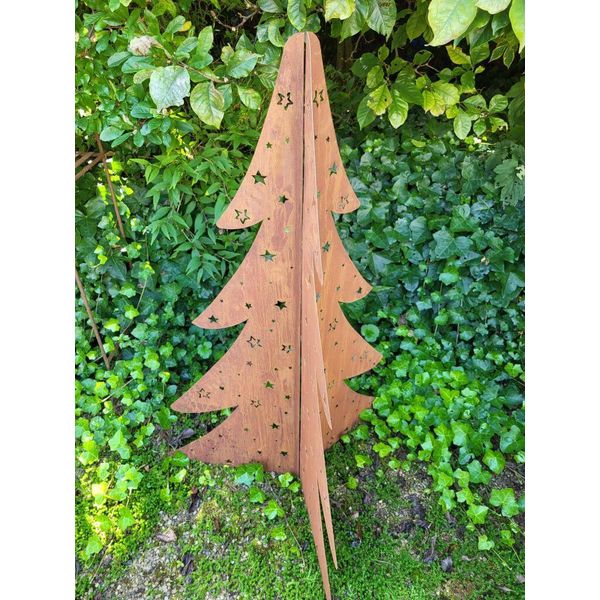 Abete 3D In Acciaio Inox Starry, Pieghevole Abete In Acciaio Inox Starry, Pieghevole - Altezza: 89 Cm-image