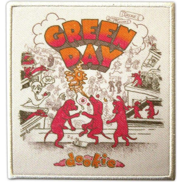 Green Day - Stampato - Toppa Da Stirare "Dookie"", 30° Anniversario - Poliestere RO12873 (Taglia Unica) (Bianco/Rosso/Arancio)"-image